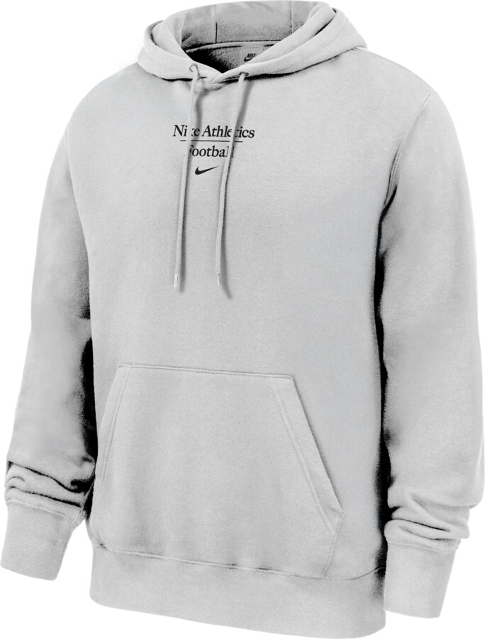 Nike Men's Club Fleece Football Pullover Hoodie in White | M31233FB25-WHT