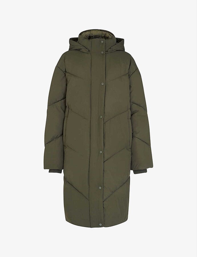 long padded coat khaki