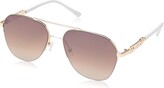 Thumbnail for your product : Rocawear Women's R3282 Geometric Semi-Rimless Aviator Sunglasses with Metal Chain-Link Temple Design and 100% UV Protection