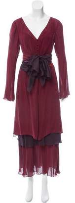 Donna Karan Sleeveless Silk Dress Set