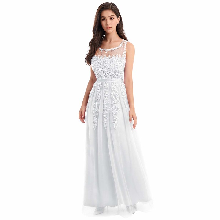 white gown long