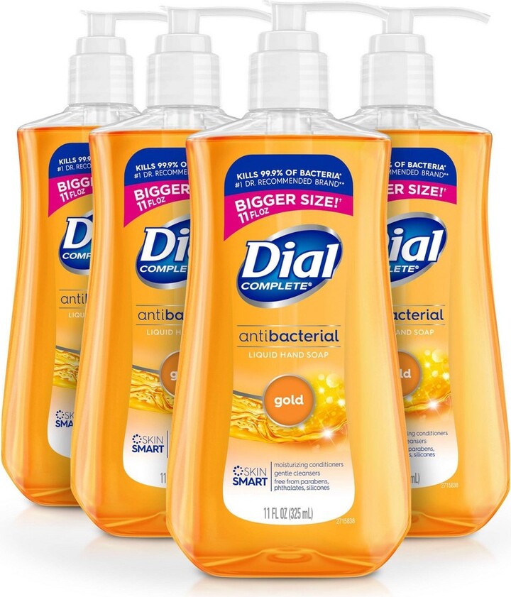 Dial Complete Antibacterial Liquid Hand Soap Gold 11 fl oz/4pk