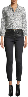 Current/Elliott The Fused High-Waist Stiletto Jeans w/ Faux-Leather