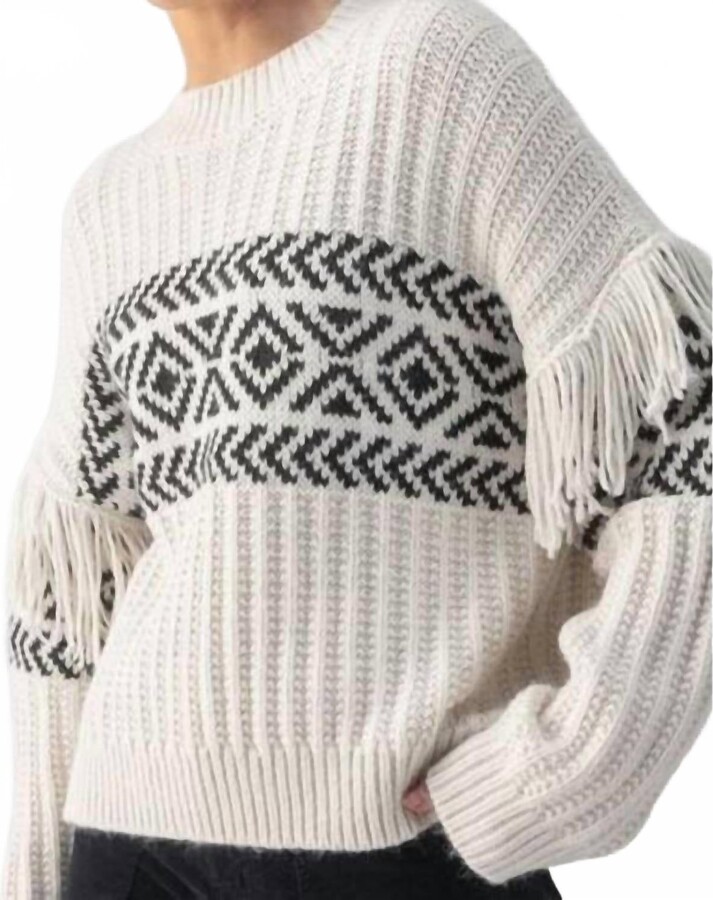 Sanctuary Women's Artisan Fringe Top In Chalk/black