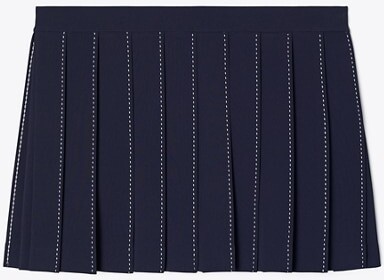 Pick Stitch Pleated Skirt