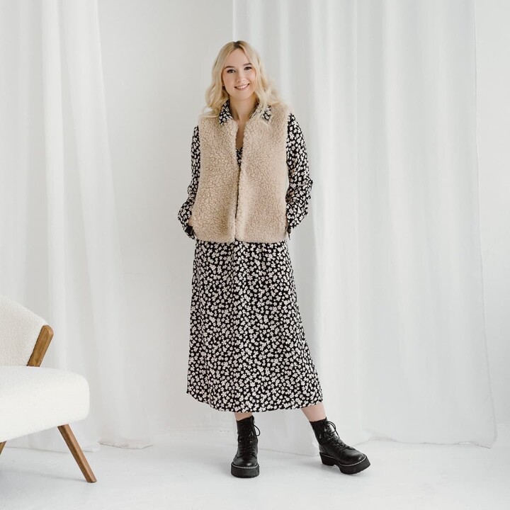 Etsy Merino Wool Vest For Women Perfect Gift Light Brown For Outdoor Activities & Wearing At Home