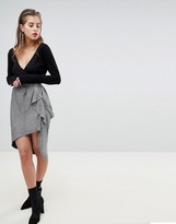 Thumbnail for your product : Morgan X Georgia May Ruffle Front Metallic Mini Skirt