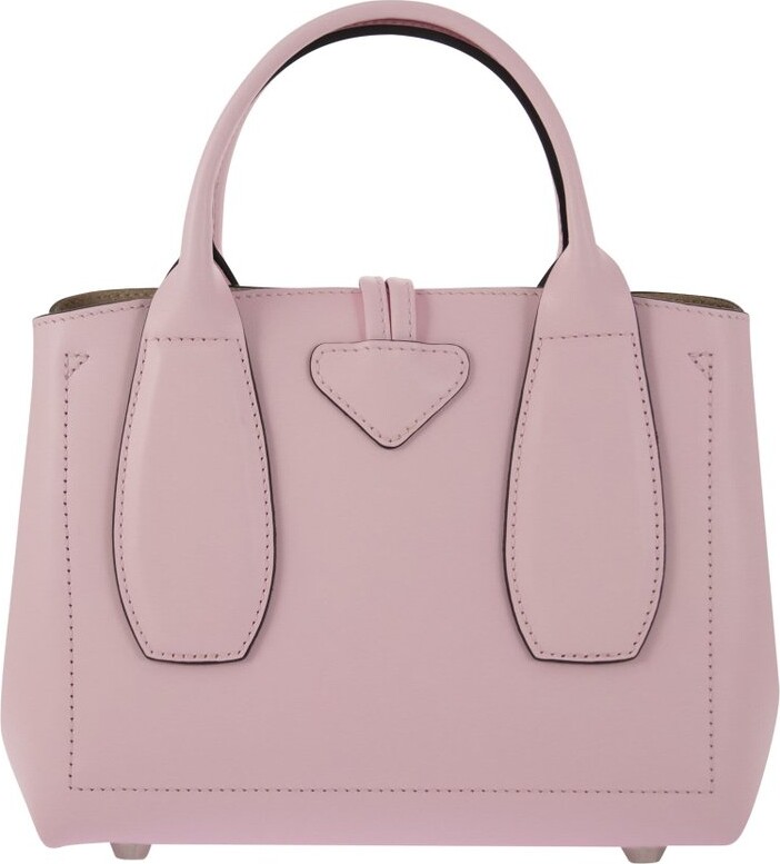 LongChamp Women's Poppy Pink Leather Roseau XS Leather Tote
