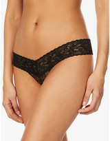 Thumbnail for your product : Hanky Panky Gilded Glen check-print stretch-mesh thong