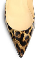 Thumbnail for your product : Christian Louboutin Rocket Leopard Print Patent Leather Point-Toe Pumps