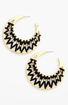 Thumbnail for your product : Vince Camuto 'Summer Warrior' Leather Laced Hoop Earrings