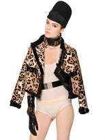 Thumbnail for your product : DSquared 1090 Leopard Printed Goat Fur Jacket