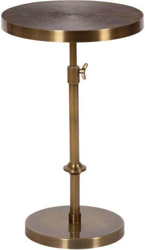 Kate and Laurel Engles 14 in. Gold Round Metal End Table