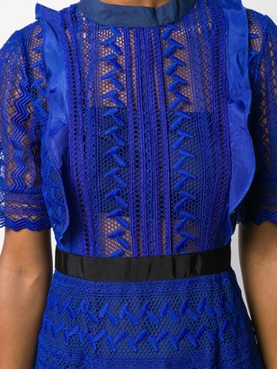 Self-Portrait Geometric Lace Midi Dress