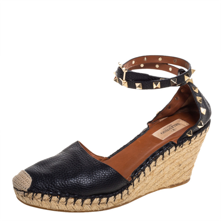 peep toe espadrille wedges with ankle ties