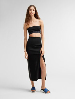 DKNY Midi Skirt With Slit And Combo Fabric