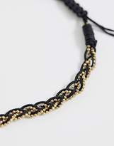 Thumbnail for your product : ASOS Design DESIGN anklet with detail in black and burnished gold