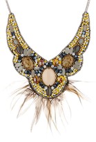 Thumbnail for your product : G Lish G-Lish Cluster & Feather Statement Necklace
