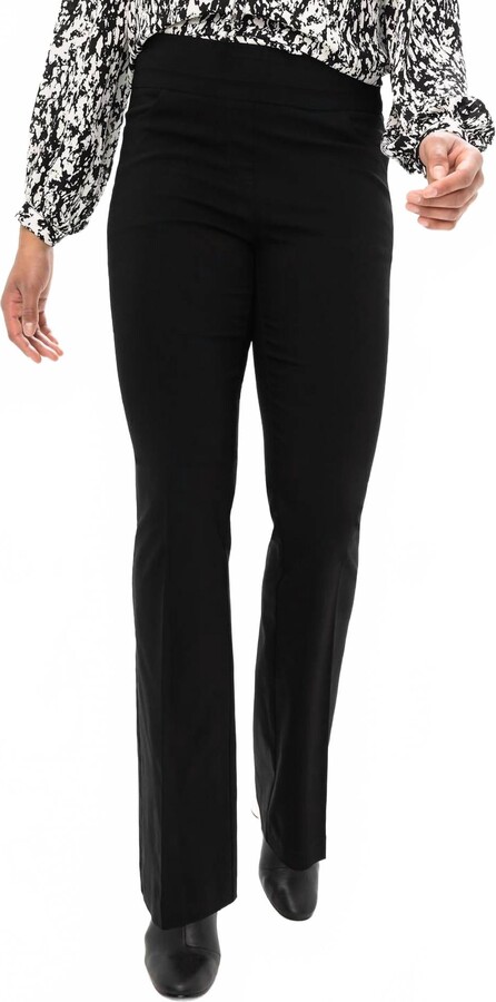 Renuar Woven Pull On Bootleg Pant In Black