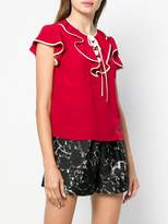 Thumbnail for your product : RED Valentino ruffle neck blouse