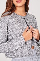 Thumbnail for your product : Little Mistress Luxury Effy Grey Hand-Embellished Sequin Jacket