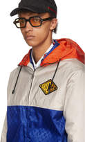 Thumbnail for your product : Gucci Blue and Beige Jacquard GG Hooded Jacket