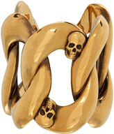 Thumbnail for your product : Alexander McQueen Gold Chain & Skull Ring