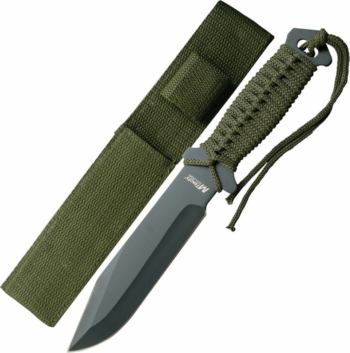 MTech USA Tactical Full Tang Fixed Blade Combat Knife, Cord Wrapped, MT