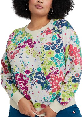 Champion Plus Size Campus Floral-Print Sweatshirt
