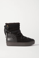 Thumbnail for your product : See by Chloe Leather-trimmed Suede And Shearling Ankle Boots - Black