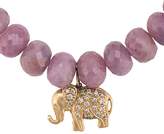 Thumbnail for your product : Sydney Evan 14kt yellow gold diamond elephant charm beaded bracelet