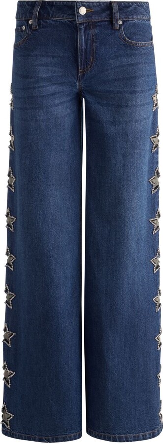 Alice + Olivia Embellished Baggy Jeans