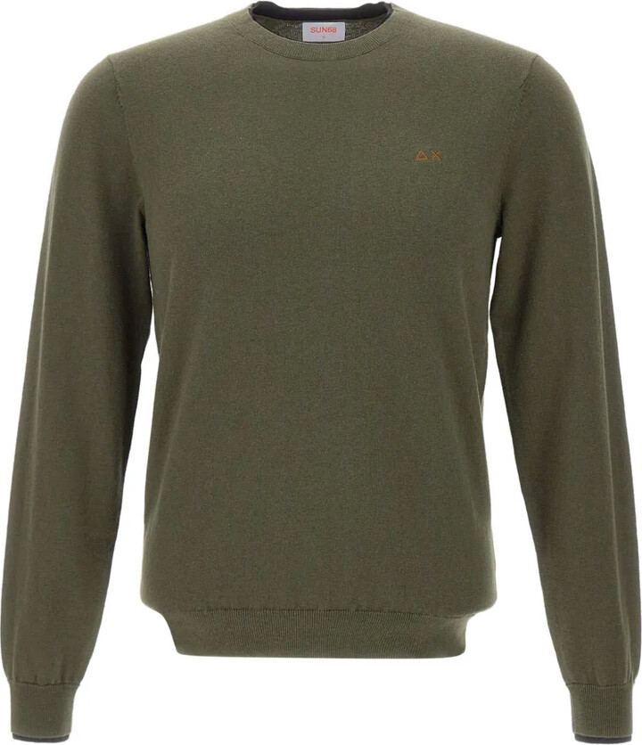 Sun 68 Crew-Neck Embroidered-Logo Sweater