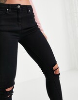 Thumbnail for your product : Parisian ripped skinny jeans in black