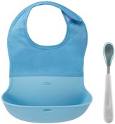 Thumbnail for your product : OXO Tot On-the-Go Bib and Spoon Set - Silicone - Aqua - 2 ct