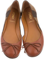 Thumbnail for your product : Fendi Bow-Embellished Pequin Flats