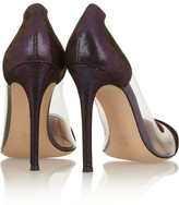 Thumbnail for your product : Gianvito Rossi Metallic suede and PVC pumps