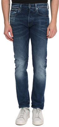 G Star G-STAR - Faded Tapered Blue Jeans 3301