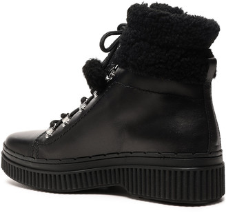 Tod's Shearling-trimmed Leather Ankle Boots