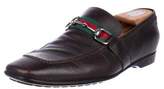 Thumbnail for your product : Gucci Horsebit Web-Trimmed Loafers