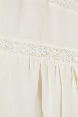 Zimmermann Lace-trimmed Silk Crepe De Chine Mini Dress