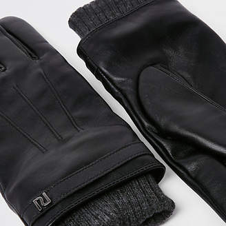 River Island Black leather lined gloves