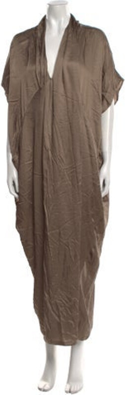 Nicholas K Dress Brown Short Sleeve with V-Neck