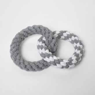 River Island Womens Grey RI Dog ring rope toy