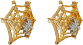 Thumbnail for your product : Cathy Waterman Diamond, Platinum & Gold "Charlotte's Web" Studs