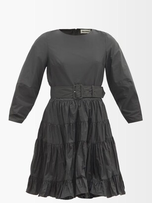 Molly Goddard Venice Belted Taffeta Dress - Black