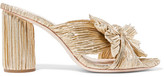 Thumbnail for your product : Loeffler Randall Penny Bow-detailed Plisse-lame Mules