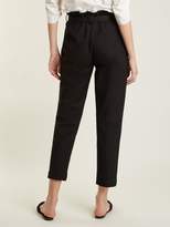 Thumbnail for your product : Isa Arfen Belted Tapered Leg Denim Cropped Trousers - Womens - Black