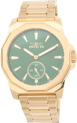 TJMAXX Men's Speedway 42Mm Stainless Steel Gold Green Dial Watch