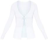 Thumbnail for your product : PrettyLittleThing White Ring Detail Long Sleeve Top